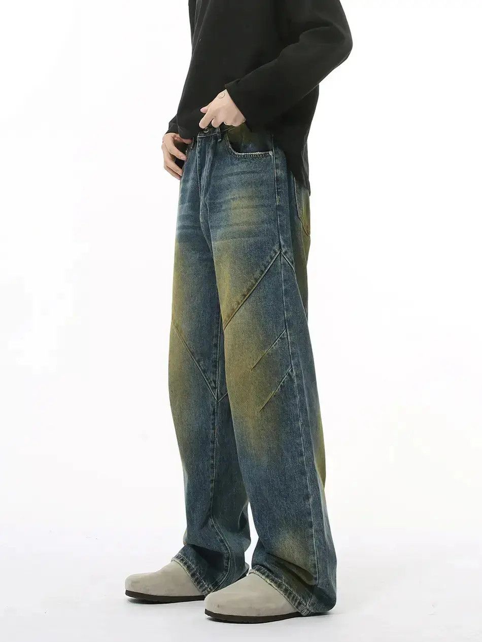 Japanese Brand Retro loose straight leg gradient jeans Size US 32 / EU 48 - 3 Thumbnail