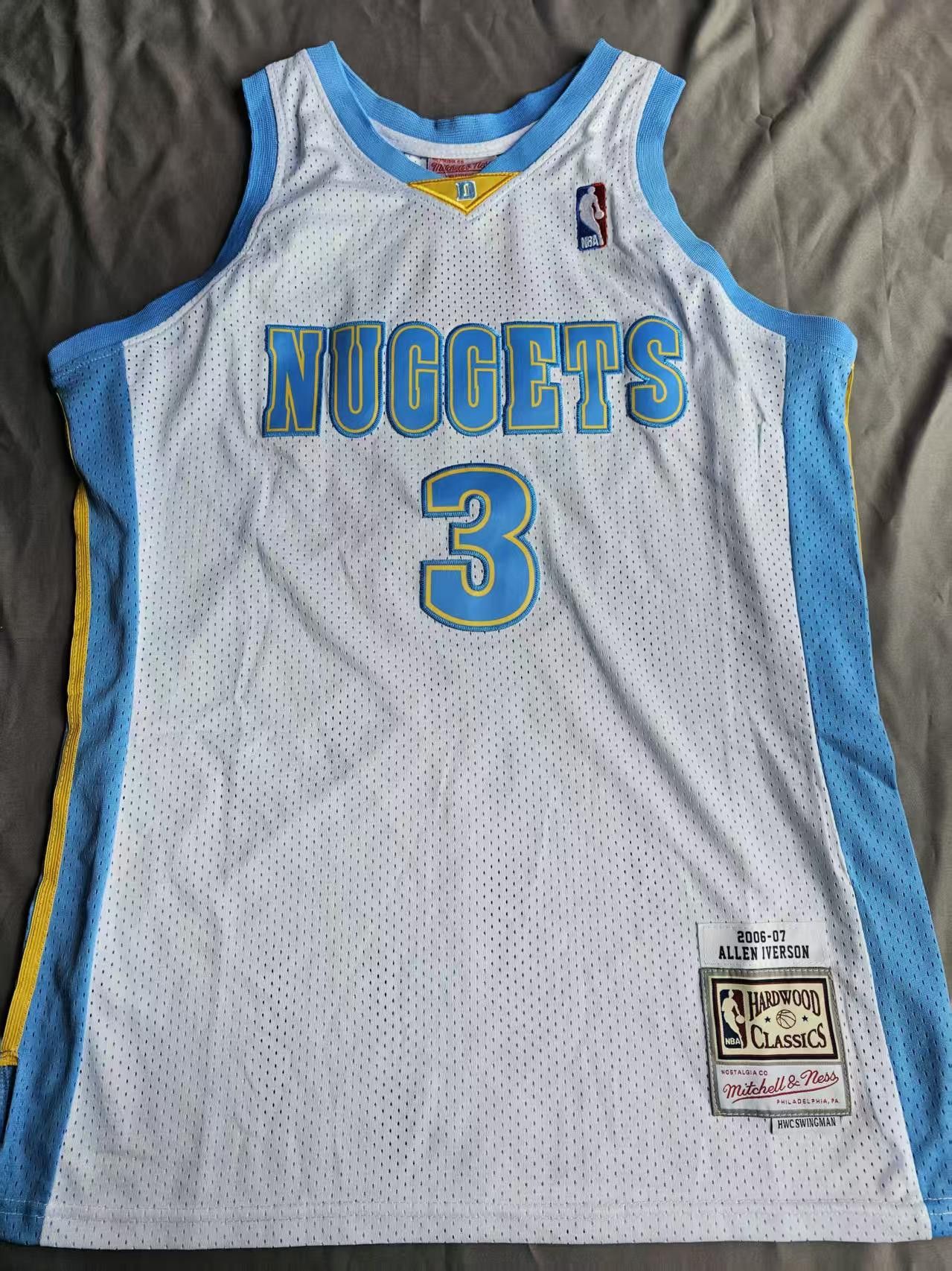 NBA #3 Allen Iverson Johnson Jersey Denver Nuggets 2006 07 Size US L / EU 52-54 / 3 - 1 Thumbnail