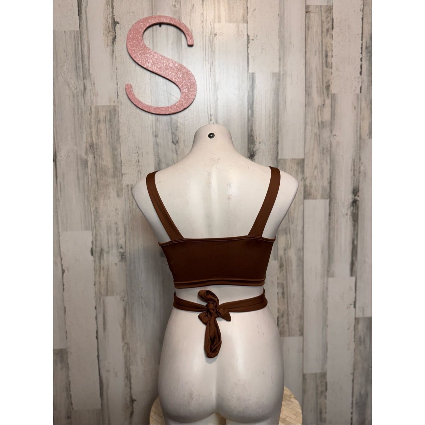 Other Brown Twist Front Wrap Crop Top – Size Small Size S / US 4 / IT 40 - 3 Thumbnail