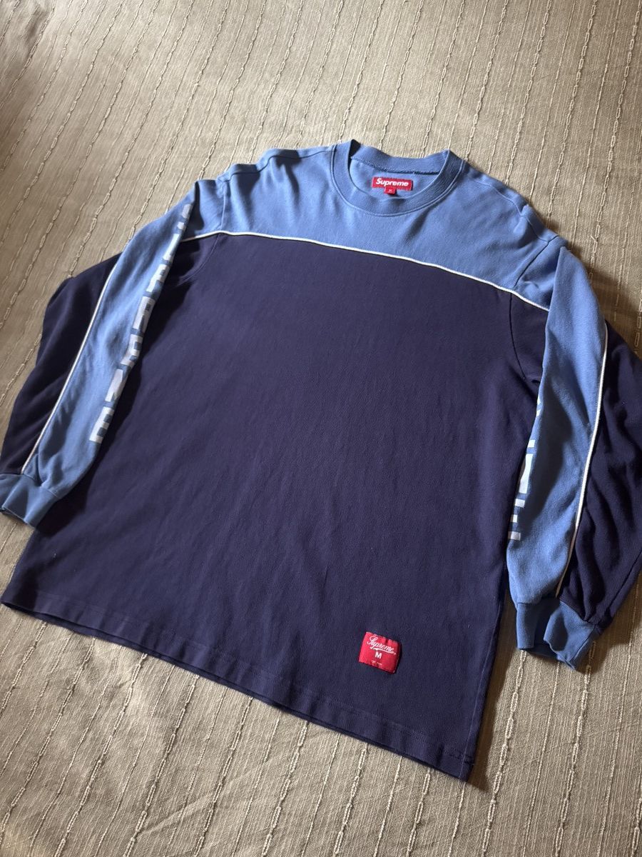 Supreme Supreme paneled piping Long-sleeve Top “Navy” Size US M / EU 48-50 / 2 - 8 Thumbnail