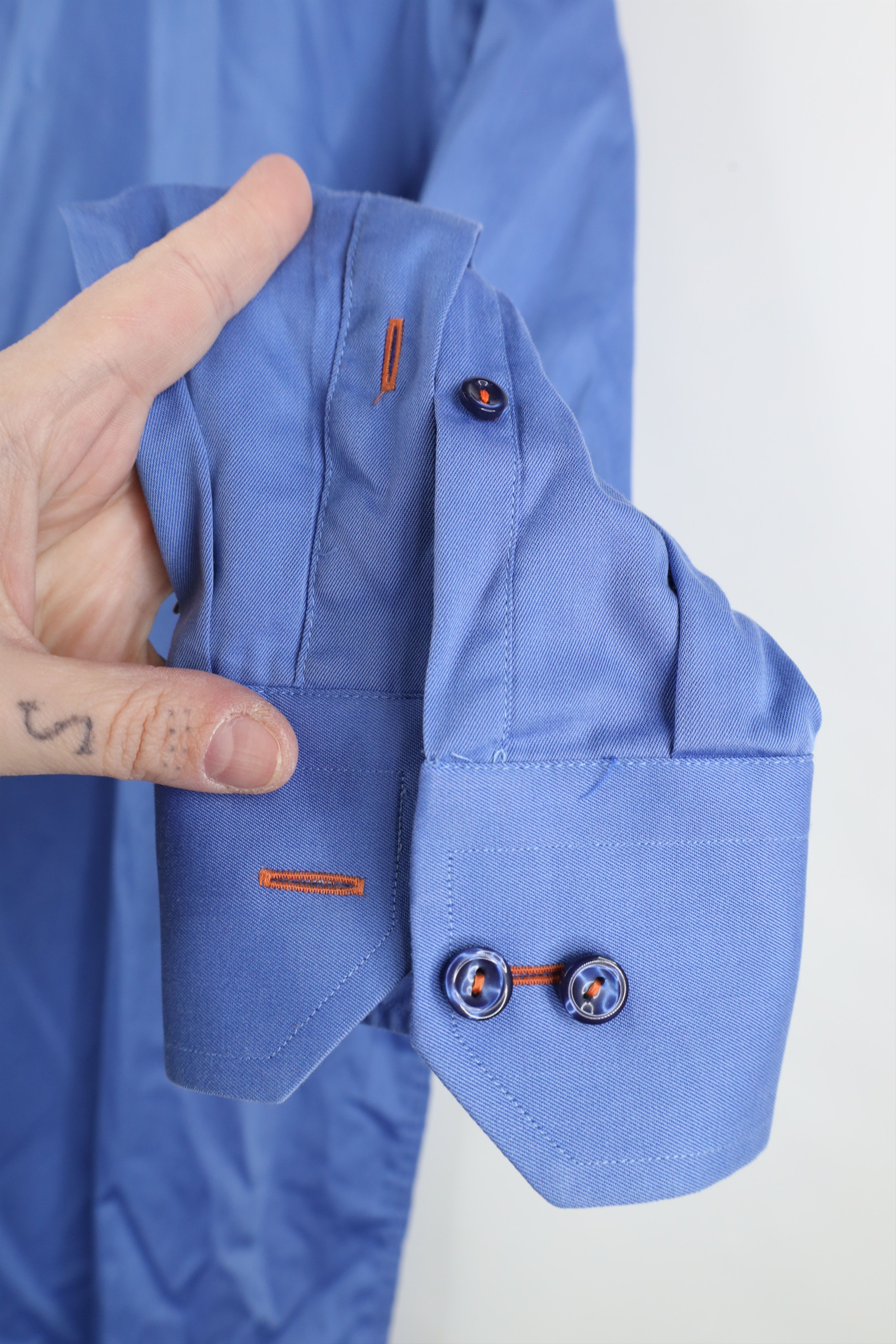 Eton × Vintage Eton Contemporary Long Sleeve Button Shirt Blue Cotton Size US M / EU 48-50 / 2 - 4 Thumbnail