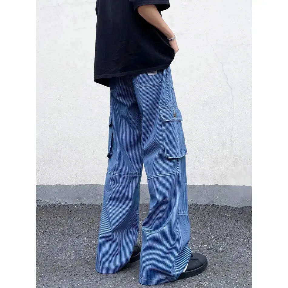 Japanese Brand Retro loose wide leg straight leg pocket jeans Size US 32 / EU 48 - 4 Thumbnail