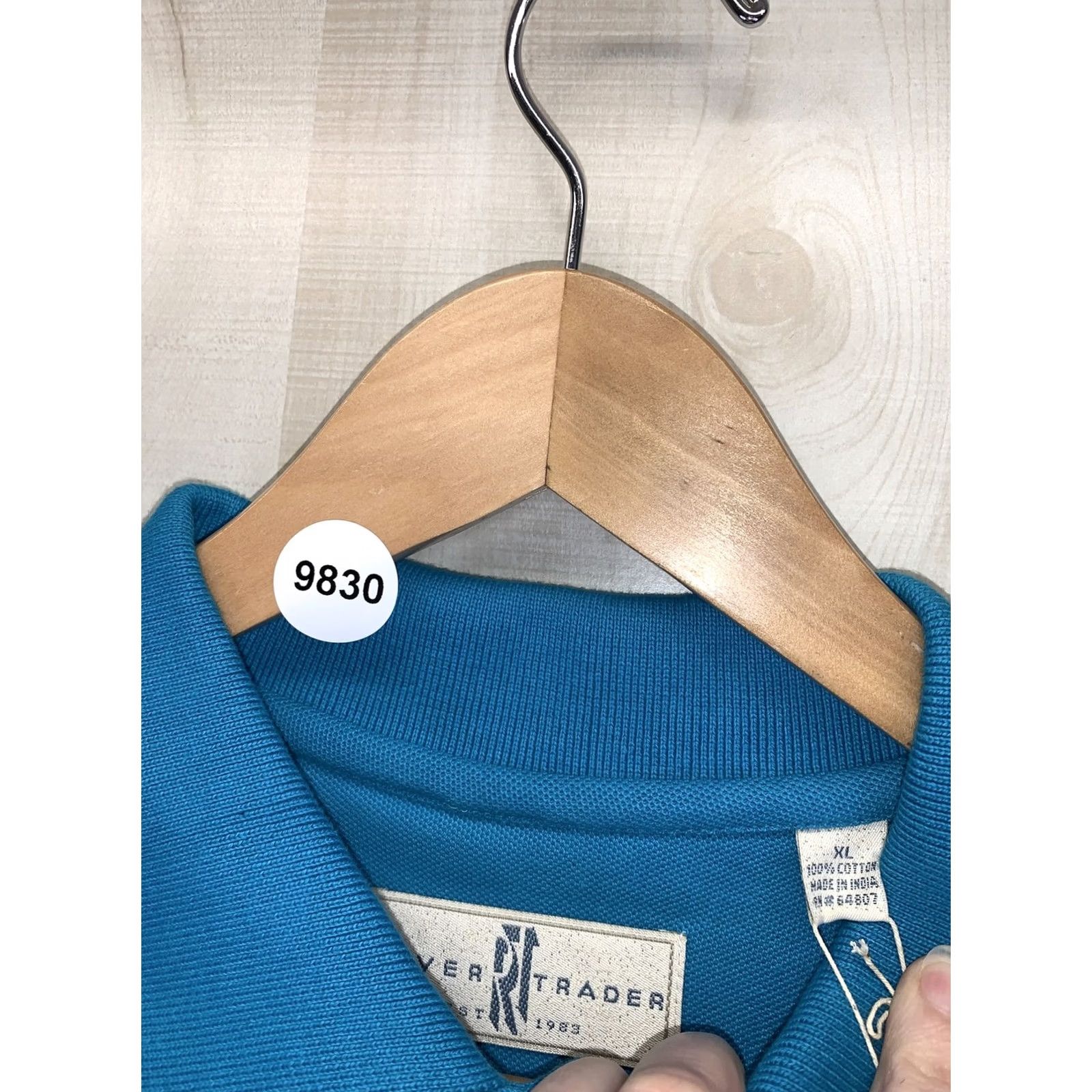 Vintage River Trader Polo Shirt Blue Cotton XL Mens NWD-9830 Size US XL / EU 56 / 4 - 5 Thumbnail