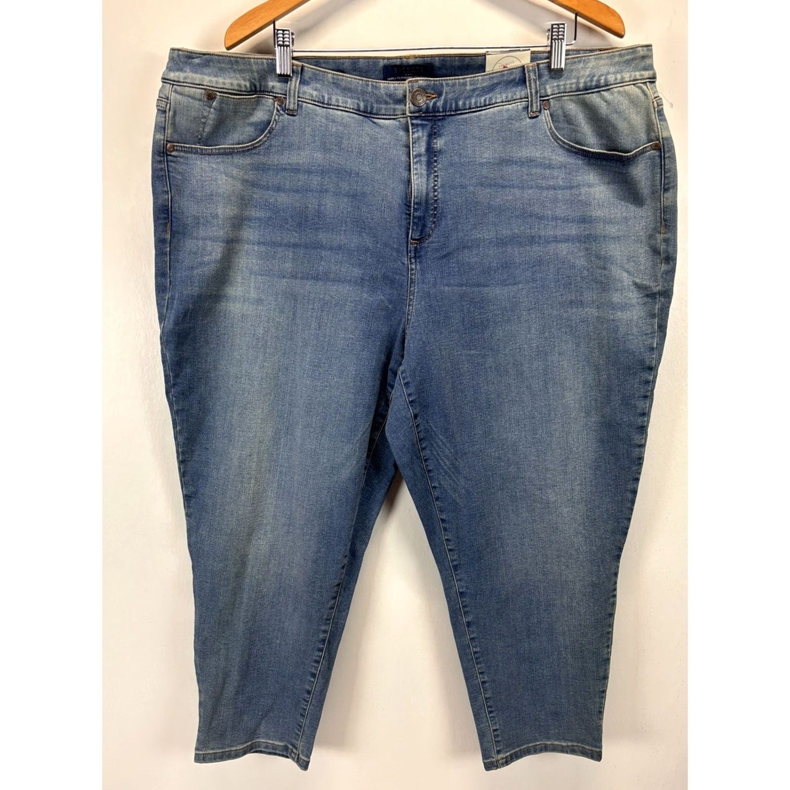 Talbots Talbots Simply Flattering Jegging Crop Jeans Womens 24W Plus Blue Stretch Denim 5-Pocket | High Rise Size 42" / US 20 - 2 Thumbnail