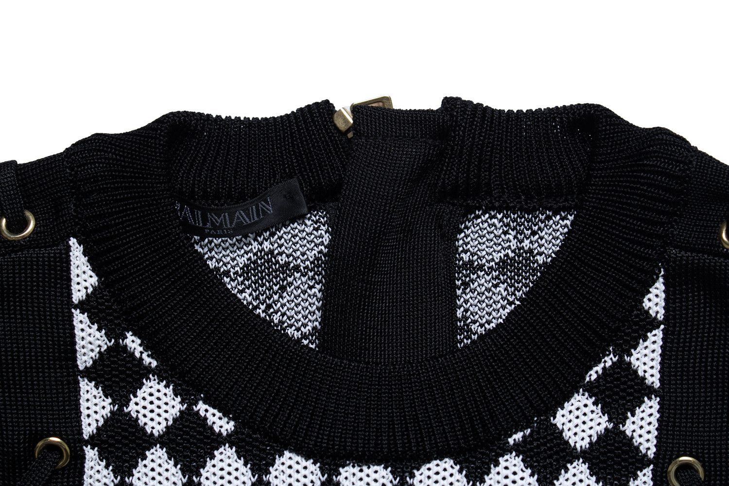 Balmain Balmain, checked knit dress in black and white Size XS / US 0-2 / IT 36-38 - 8 Thumbnail