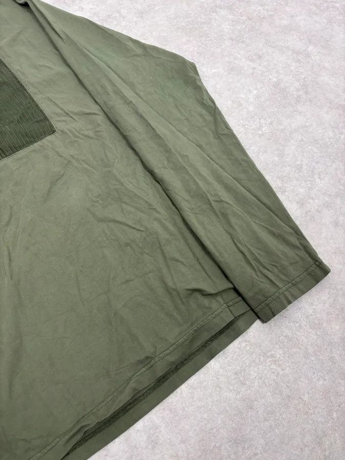 agnes b. 2000s Agnes b Olive Ribbed Plastron Henley Longsleeve Size US M / EU 48-50 / 2 - 7 Thumbnail