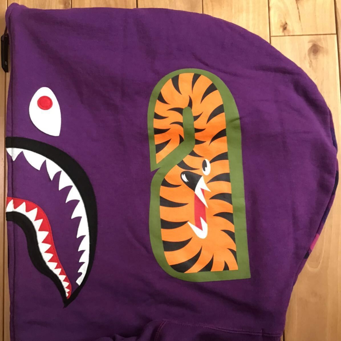 Bape BAPE Giant shark full zip hoodie purple camo a bathing ape Size US XL / EU 56 / 4 - 6 Thumbnail