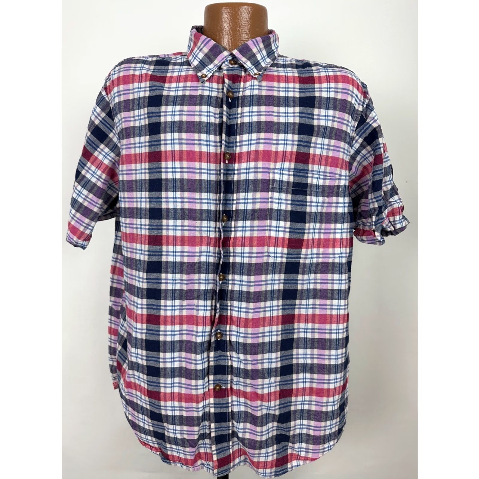 Lands' End Lands End Shirt Men Large Casual Outdoors Plaid Lightweight Cotton Button Down Size US L / EU 52-54 / 3 - 3 Thumbnail