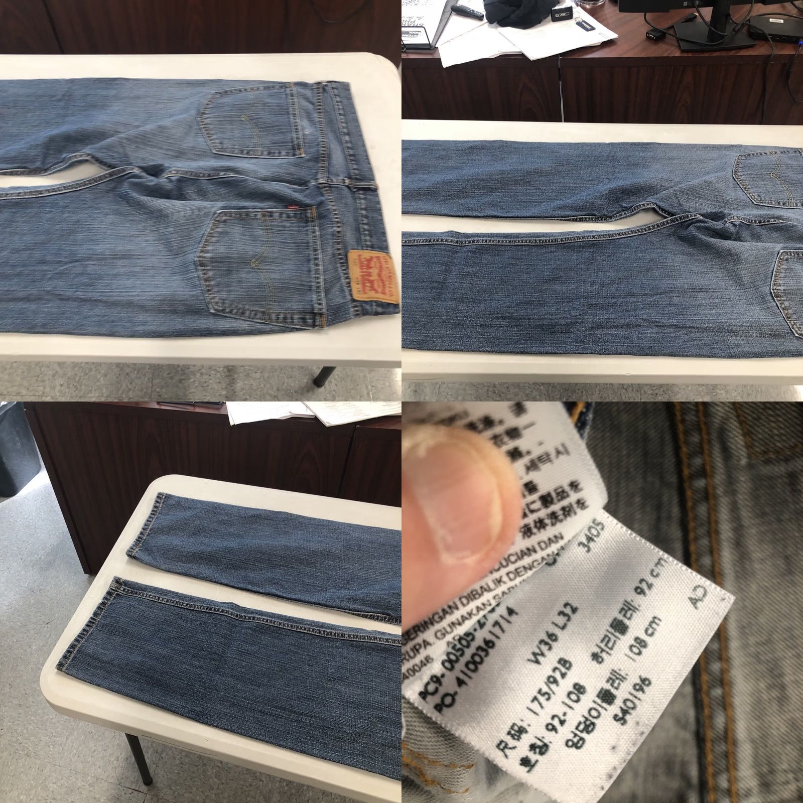 Levi's Levi's 505 Jeans Mens 36x31 Regular Straight Blue Denim Logo 5-Pocket Mid Rise Reg Fit United States 36 Mens Jeans Size US 36 / EU 52 - 8 Thumbnail