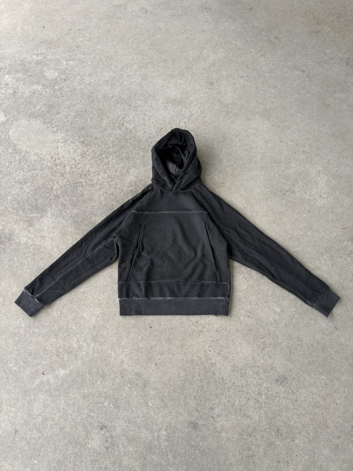 image of Who Is Jacov x Whoisjacov Javov Object Dyed Pouch Hoodie - Size M in Black, Men's