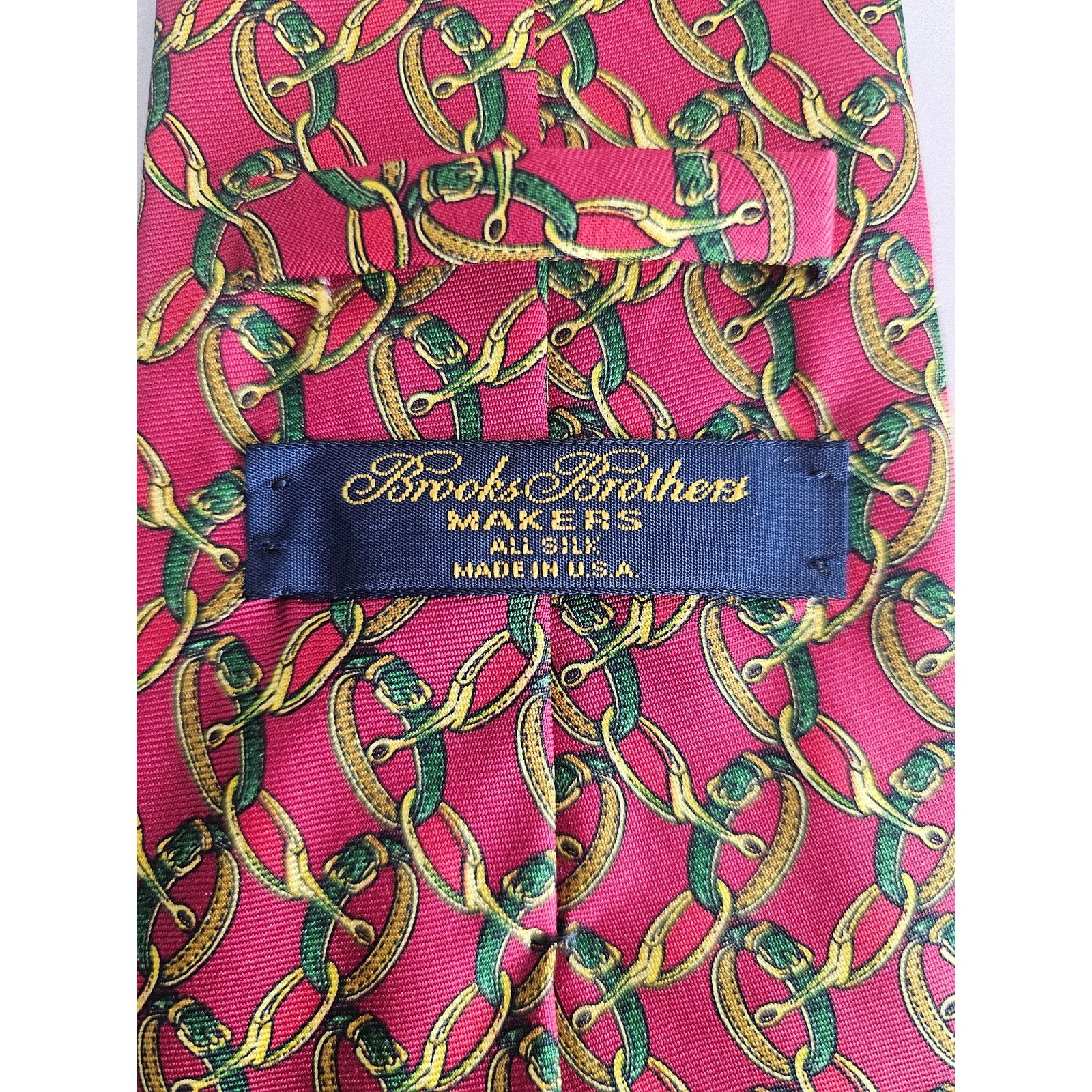 Brooks Brothers Brooks Brothers MAKERS Silk Belts Stirrups Necktie Tie 3.75" Size ONE SIZE - 5 Thumbnail