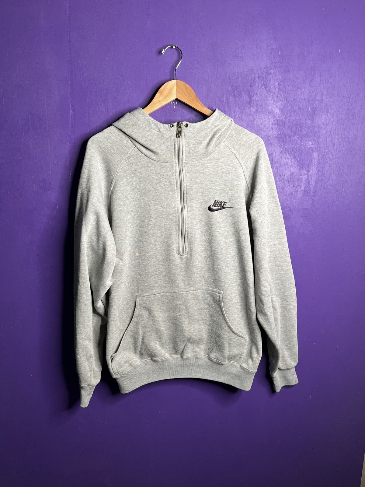 Vintage 80s Nike half zip swoosh logo hoodie