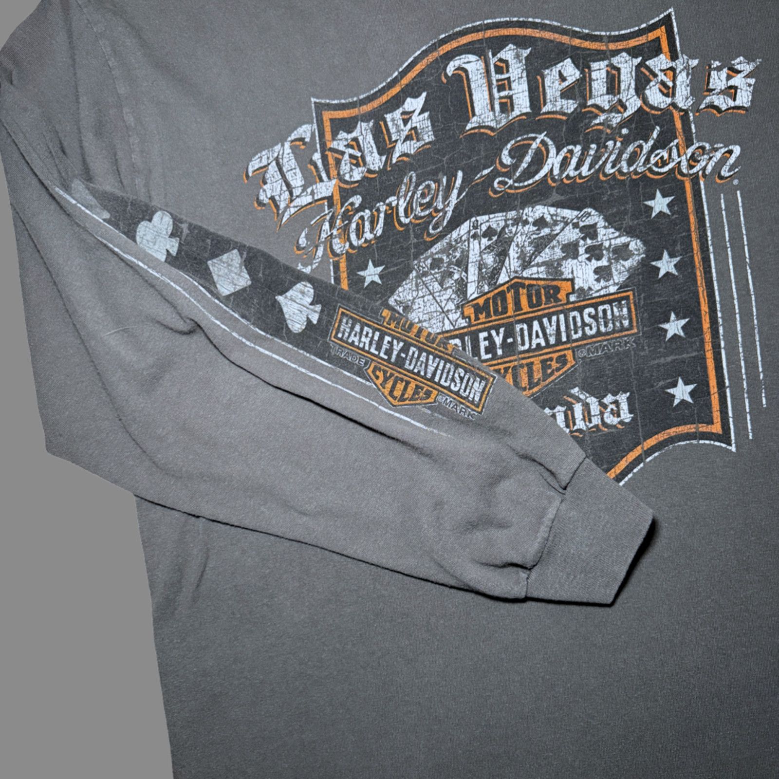 Harley Davidson Copied - Harley-Davidson Las Vegas Gray LS Tee Mens L '19 Size US L / EU 52-54 / 3 - 6 Thumbnail