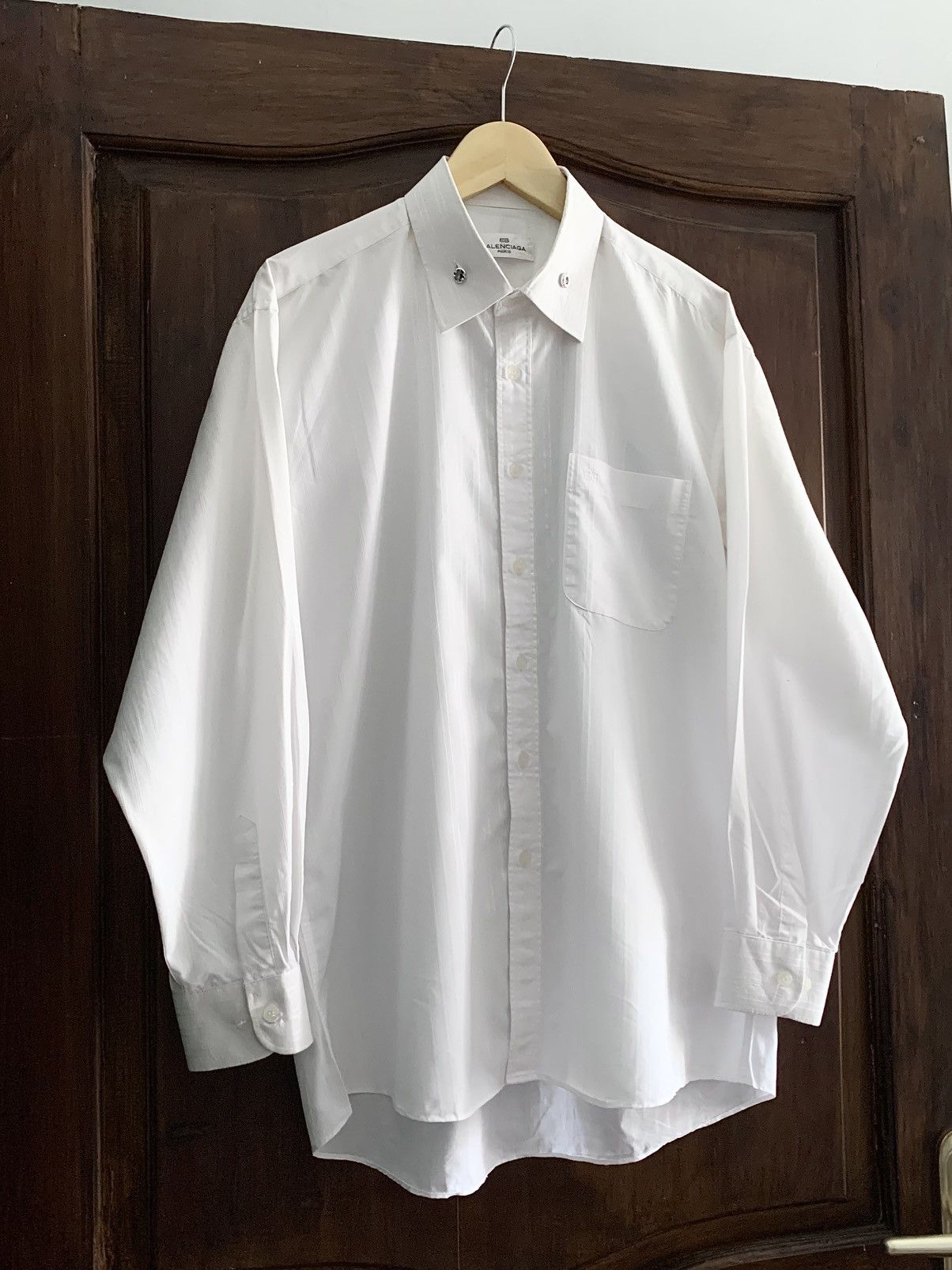 Balenciaga balenciaga stripe white on white button up shirt Size US L / EU 52-54 / 3 - 4 Thumbnail