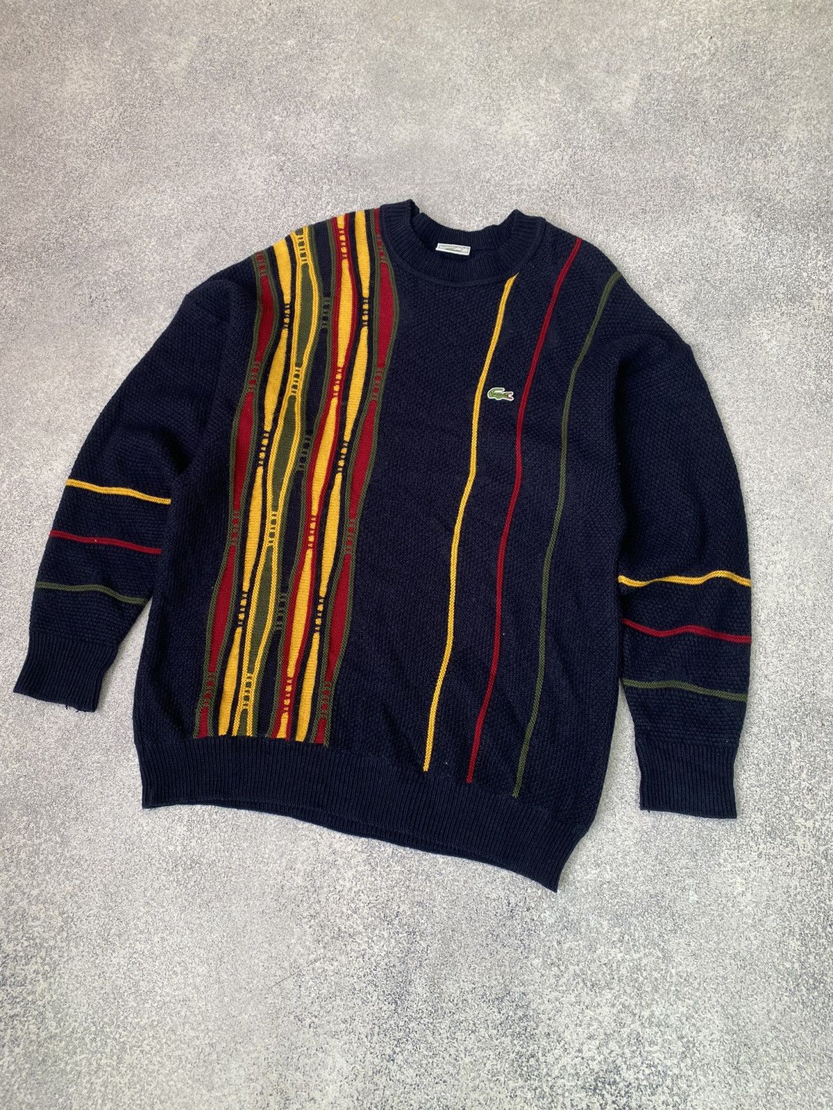 Designer × Lacoste × Vintage Vintage Lacoste Coogi Style Sweater Size US L / EU 52-54 / 3 - 5 Thumbnail