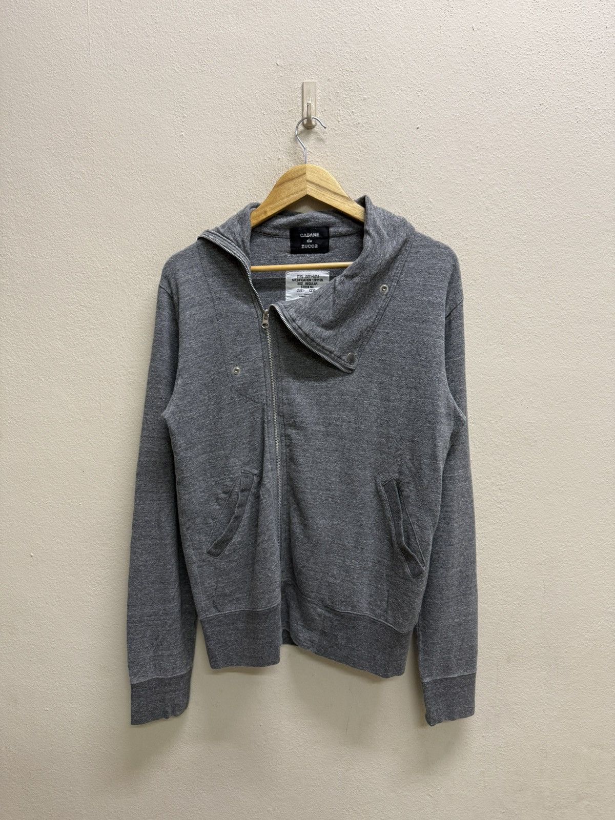 CABANE de ZUCCa Cabane de Zucca grey asymmetrical xipper jacket sweater Size US S / EU 44-46 / 1 - 18 Thumbnail