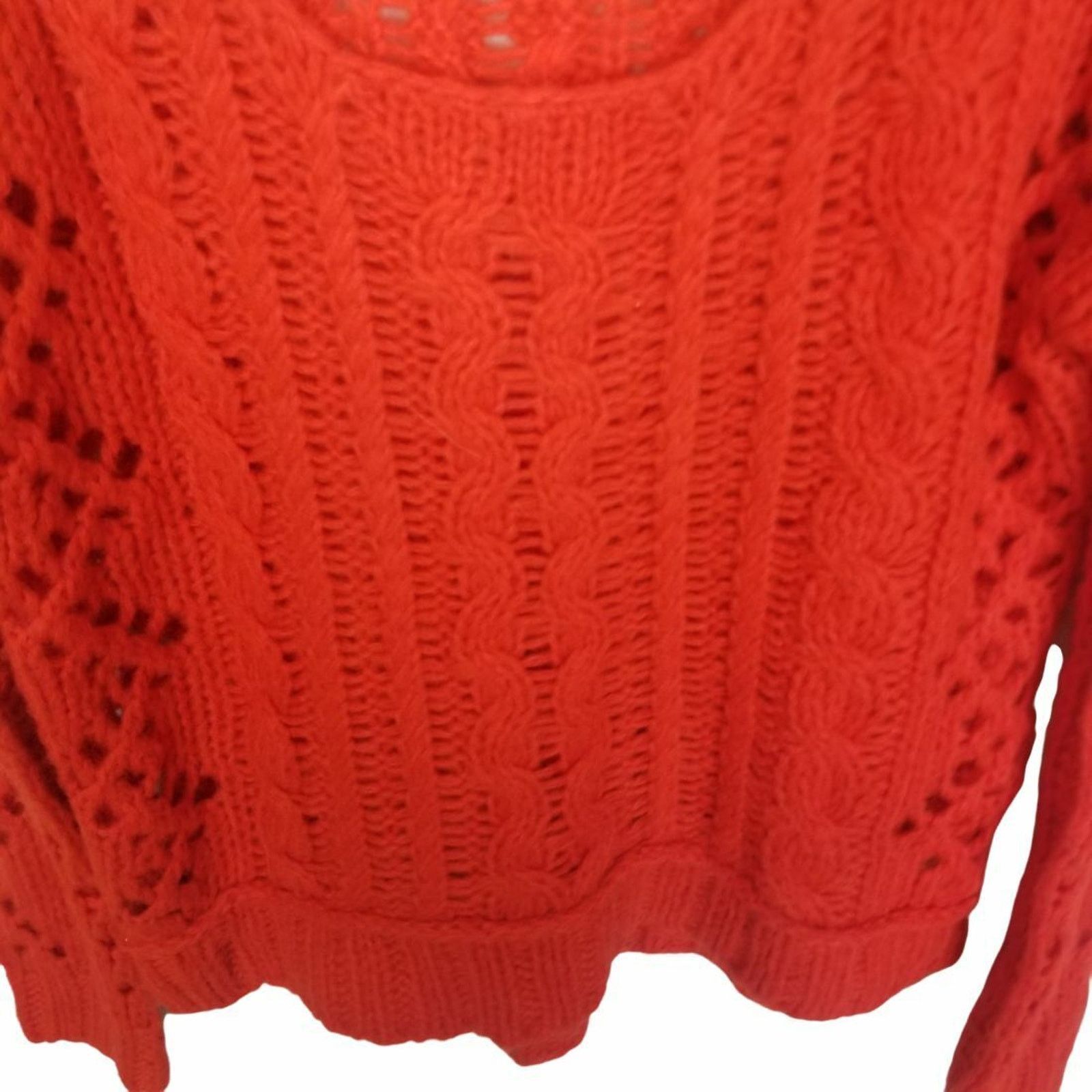 Free People Free People Womens Open Cable Knit Wool Mohair Sweater Boho Size S / US 4 / IT 40 - 4 Thumbnail