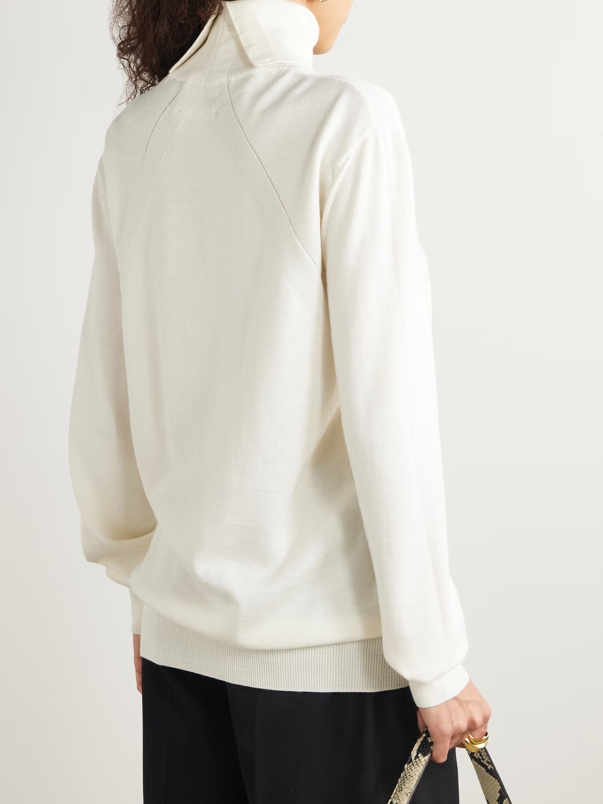 Jil Sander o1loc1c0426 Wool Turtleneck Sweater in Beige Size L / US 10 / IT 46 - 3 Thumbnail