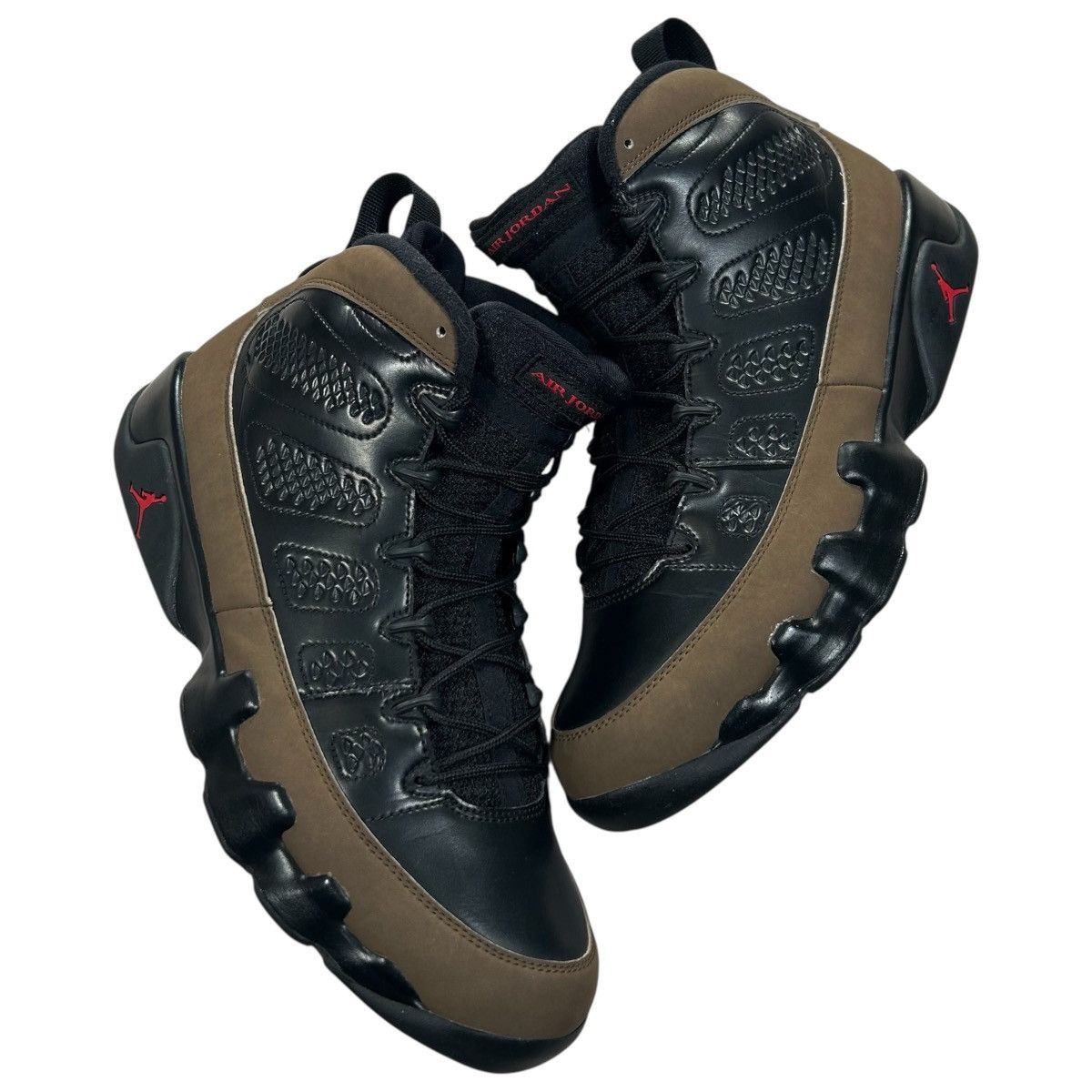 Jordan Brand Air Jordan 9 Retro Olive Black Varsity Red 2012 Sneakers Size US 11 / EU 44 - 1 Thumbnail