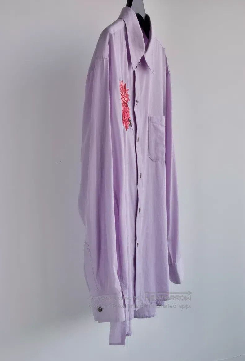 Yohji Yamamoto Yohji Yamamoto Elegant Purple Embroidered Shirt Size US XL / EU 56 / 4 - 4 Thumbnail