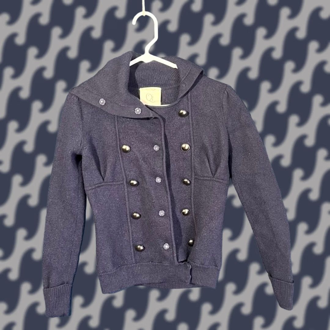 Vintage VINTAGE Qi Navy Blue 100% Wool Button Cardigan Sweater Womens Size Small 90s Size S / US 4 / IT 40 - 1 Thumbnail