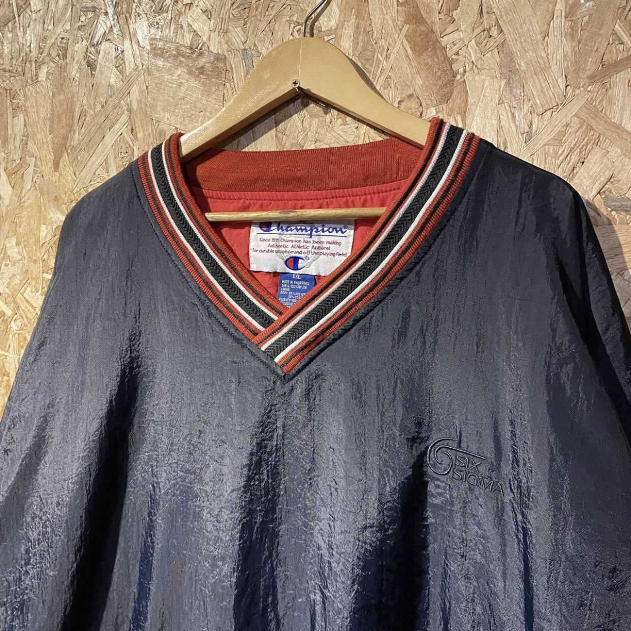 Vintage Champion Pullover Windbreaker VNeck Retro Sportswear