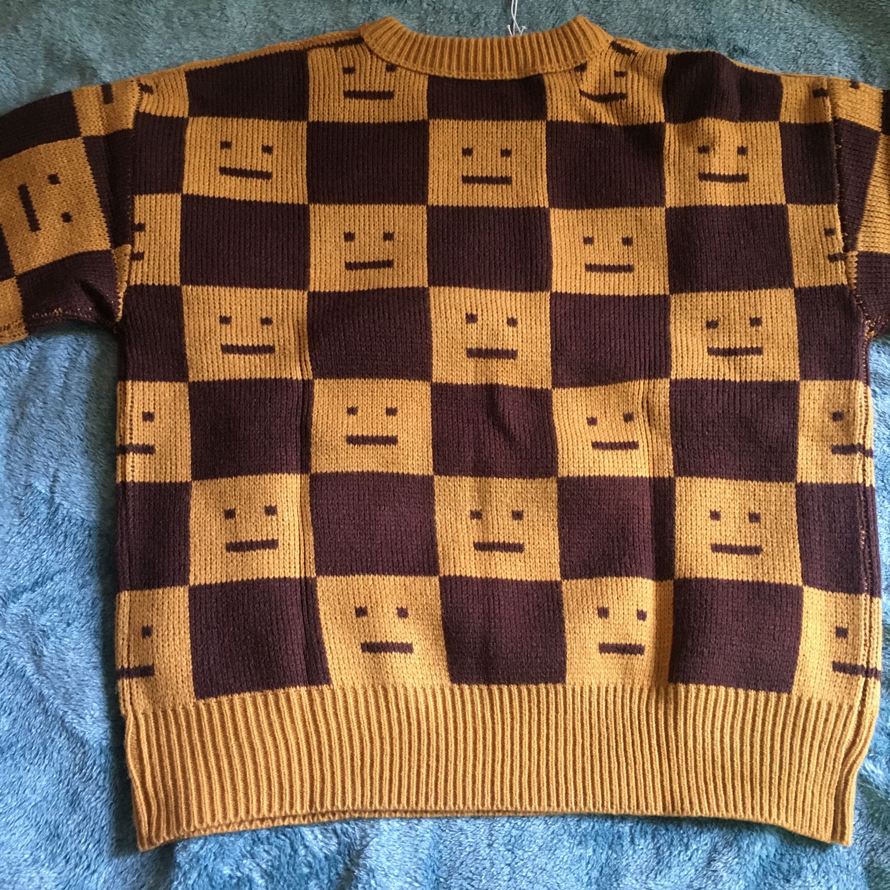 Acne Studios KATLAS CHECKERBOARD FACE KNIT UNISEX Size US XXS / EU 40 - 4 Thumbnail