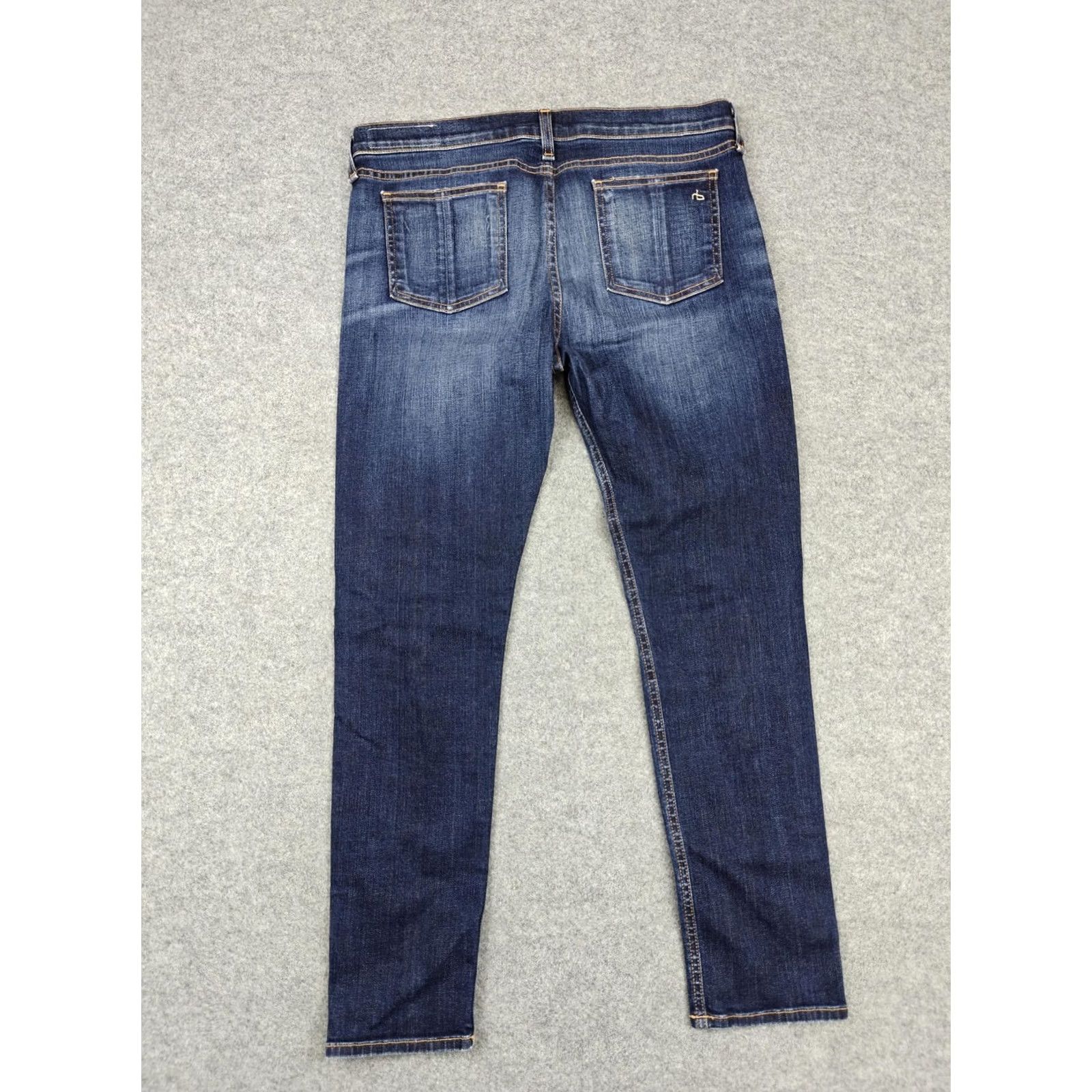 Rag & Bone Rag & Bone/JEAN Capri Jeans Womens 31 Blue Dark Wash Distressed Stretch Made USA Size 24" / US 00 / IT 34 - 7 Thumbnail