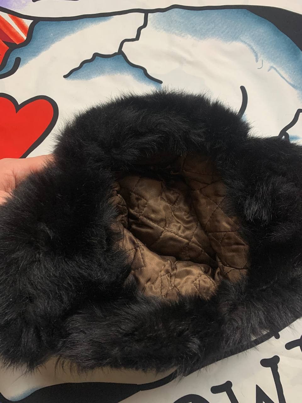 Other Vintage Soviet USSR ushanka fur warm hat in black Size ONE SIZE - 5 Thumbnail