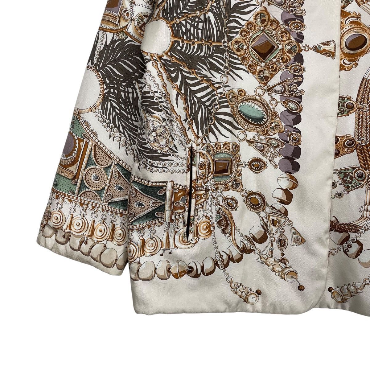 Hermes Vintage Hermes Terres Precieuses Silk Wool Reversible Jacket Size S / US 4 / IT 40 - 4 Thumbnail