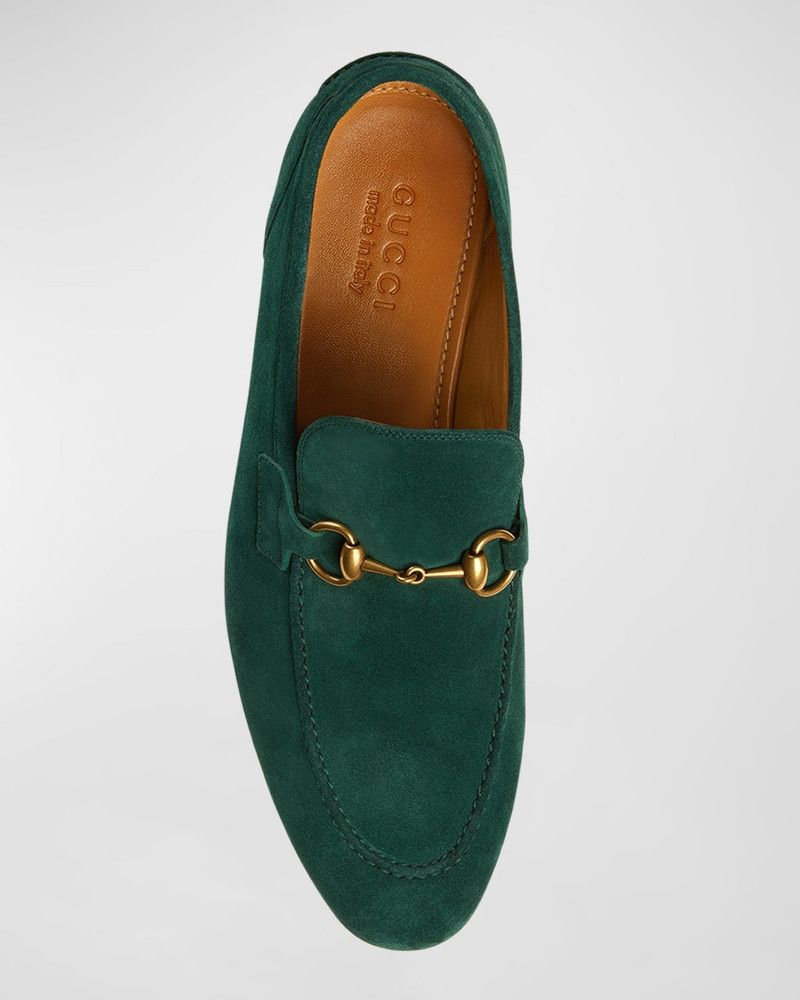 Gucci os11x0226 Jordaan Suede Bit Loafers in Green Size US 7.5 / EU 40-41 - 3 Thumbnail