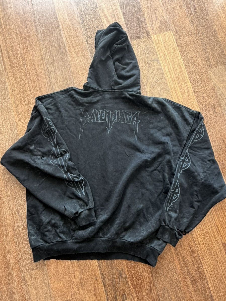 Balenciaga Balenciaga Distressed Paris Moon Hoodie — Size S (EU 48-50) Size US S / EU 44-46 / 1 - 3 Thumbnail