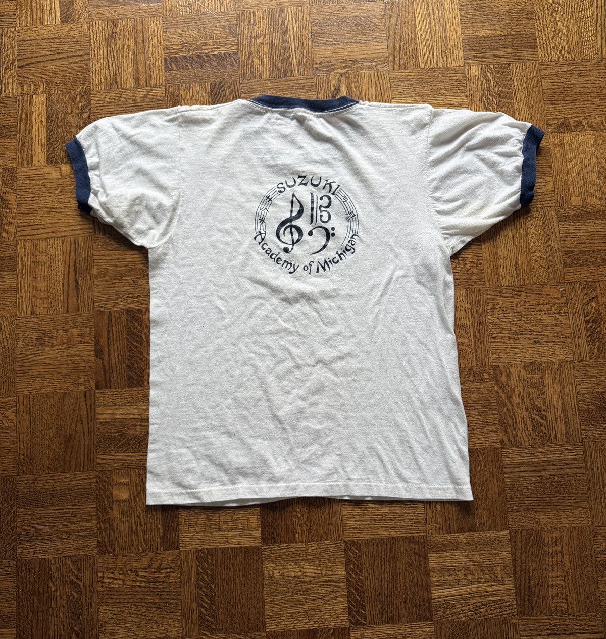 Vintage 80s Suzuki Academy of Michigan Ringer Graphic Tee