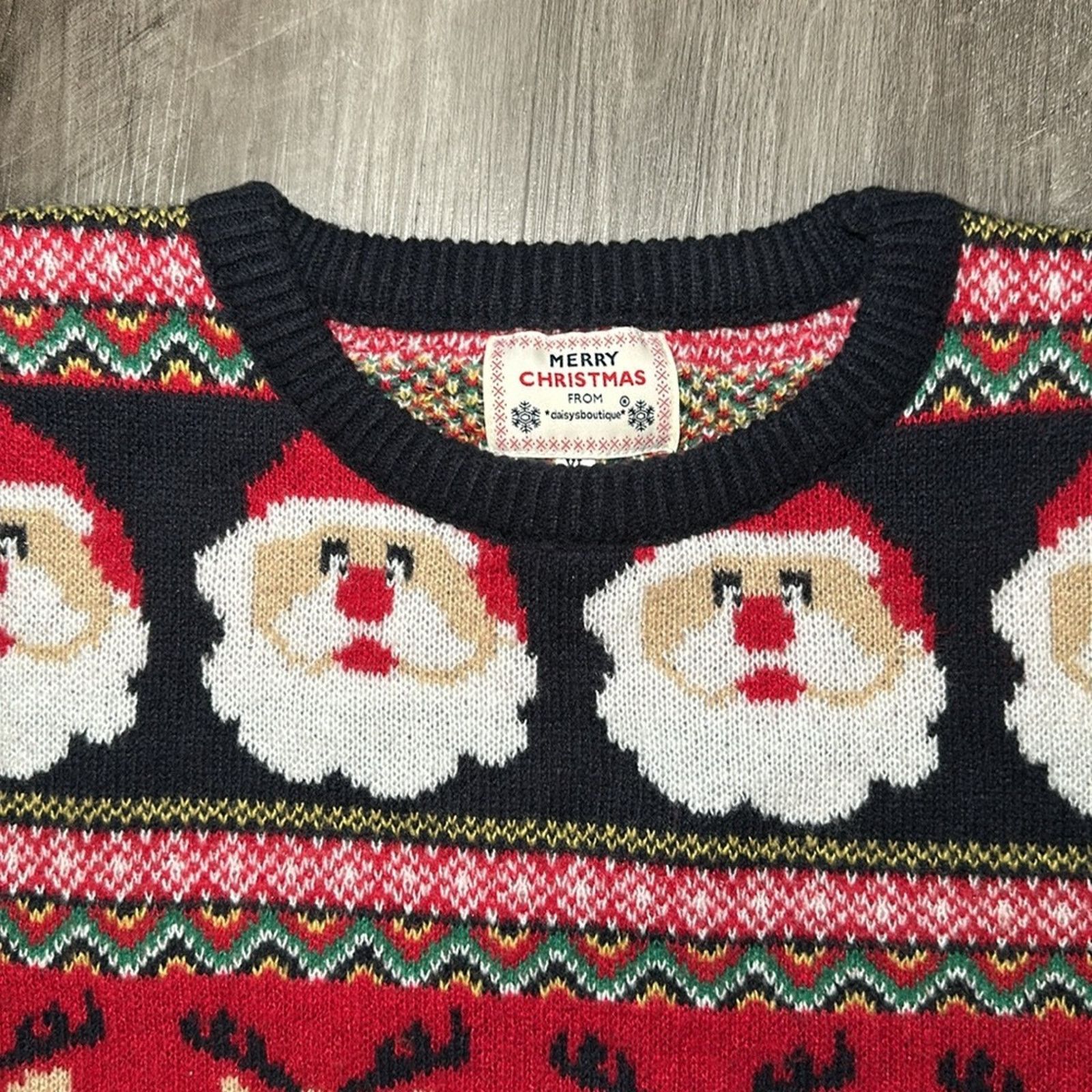 Other Daisy Boutique Merry Christmas Santa and Rudolph Sweater -XL Size US XL / EU 56 / 4 - 5 Thumbnail