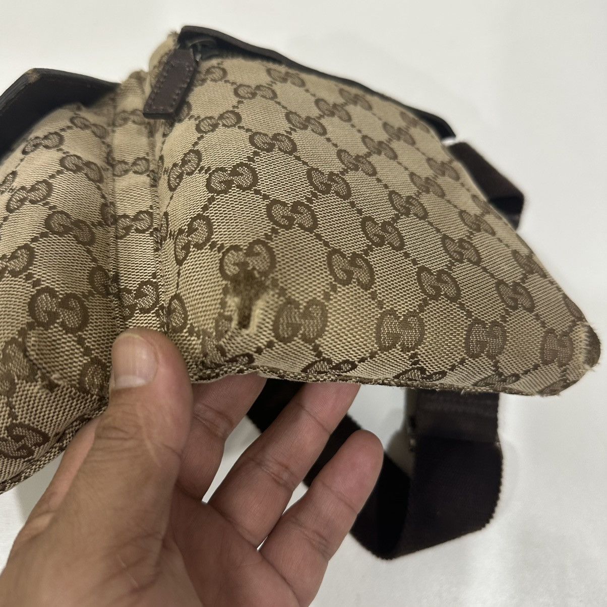 Gucci GUCCI GG CANVAS DOUBLE POCKET FANNY PACK BELT BAG 27 Size ONE SIZE - 9 Thumbnail