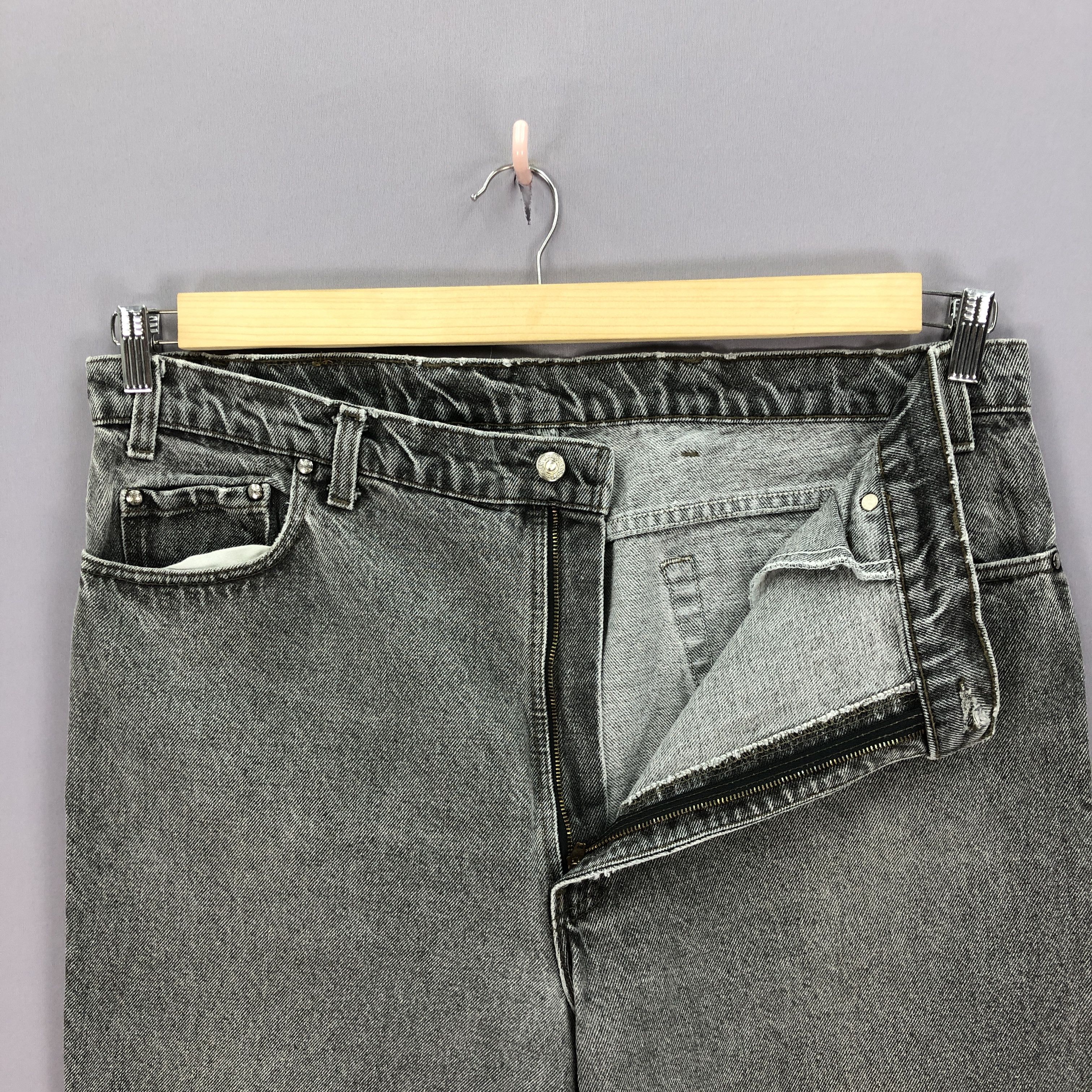 Levi's Vintage 90s Levis 550 Ash Gray Baggy Jeans Levis Black Denim Size US 40 / EU 56 - 6 Thumbnail