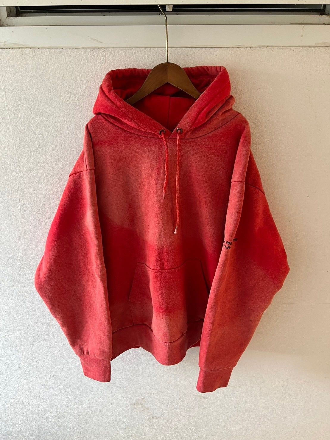 Pre-owned Kapital X Vintage Sun Faded Vintage Camber Hoodie Knit Waffle In Faded Red
