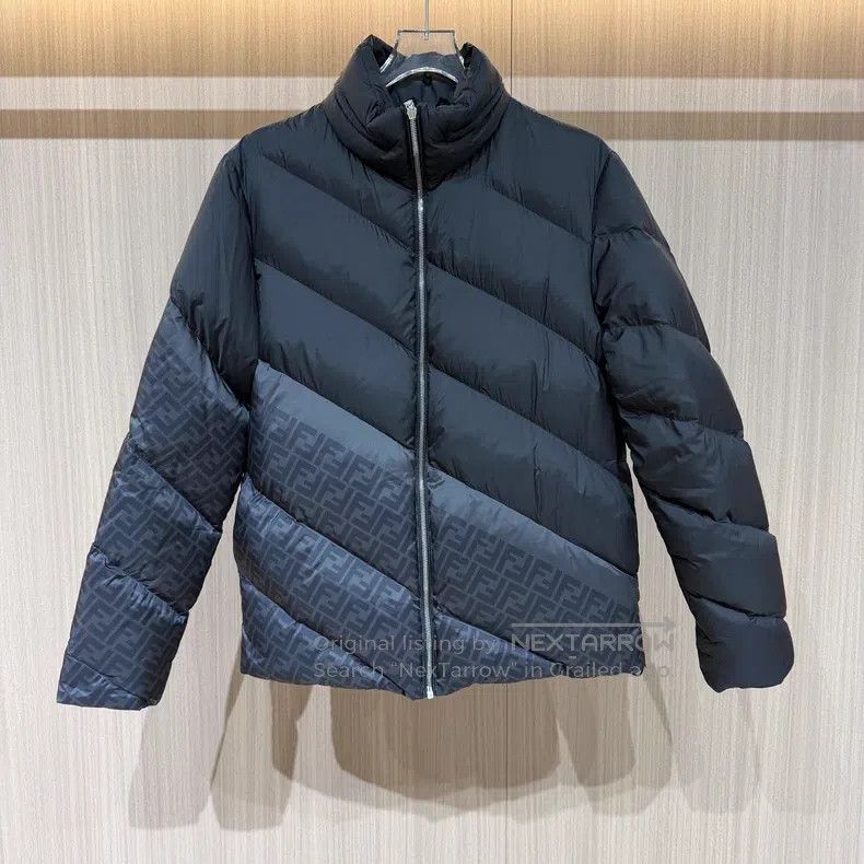 Fendi Fendi Monogrammed High-Neck Color Blocked Zip-Up Puffer Ja Size US M / EU 48-50 / 2 - 1 Thumbnail