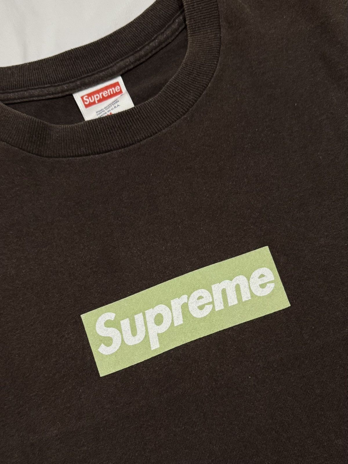 Supreme Supreme Green on Brown Kiwi Box Logo Tee 2001 Size US M / EU 48-50 / 2 - 1 Thumbnail