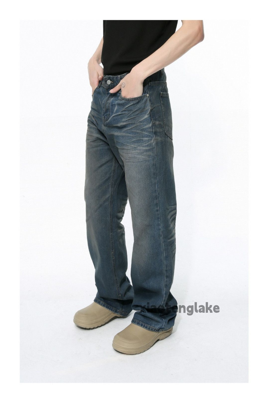 Jean × Vintage washed faded rusty stain skate hiphop punk jeans Size US 30 / EU 46 - 4 Thumbnail