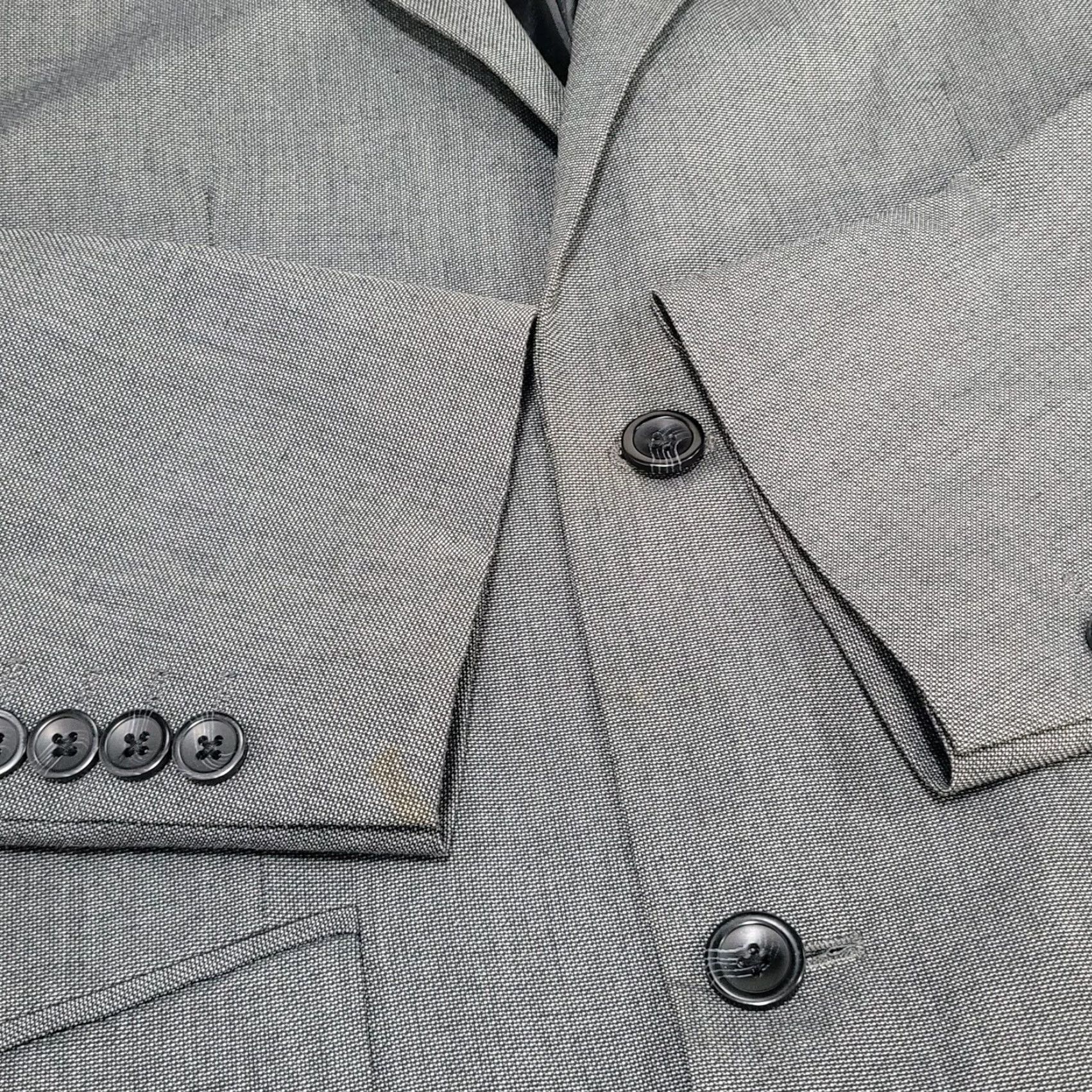 Kenneth Cole Kenneth Cole Reaction Blazer Sport Coat Grey 40R Mens Two-Button Double-Vented Notch Lapel 2 Piece Regular Jacket Dress Casual Size 40R - 5 Thumbnail