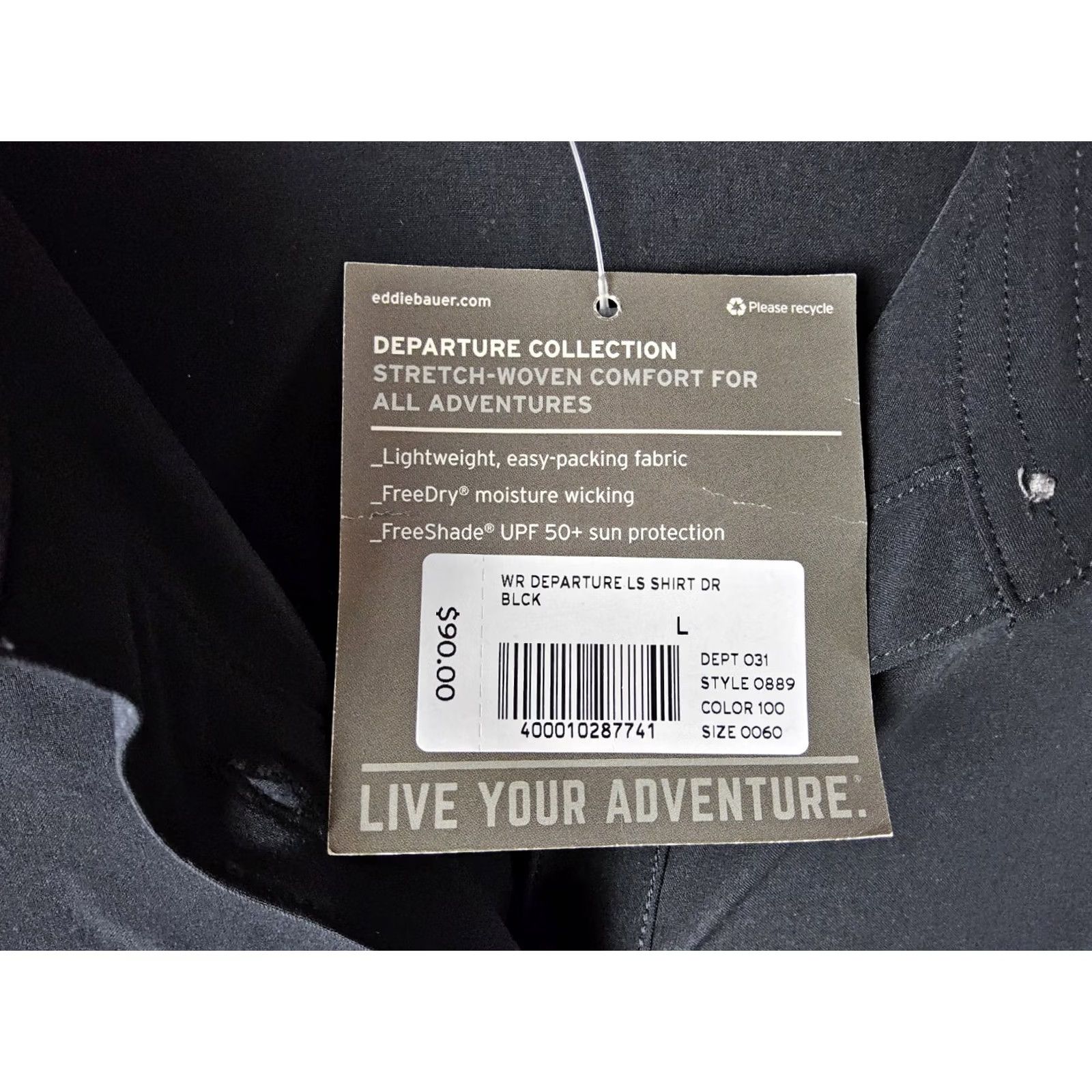 Eddie Bauer Eddie Bauer Shirt Womens L Black Women Departure Long Sleeve UPF Dress Size Size L / US 10 / IT 46 - 5 Thumbnail