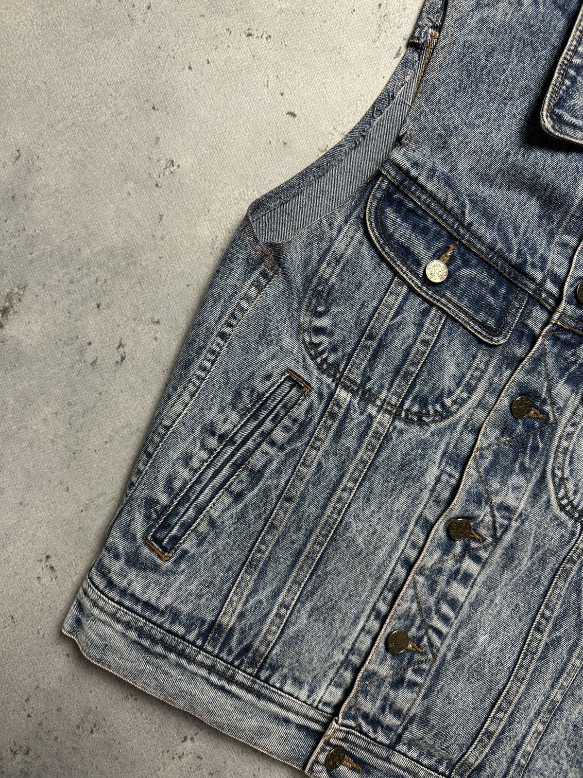 Japanese Brand Vintage Japanese Machope Denim Vest Jacket Gilet 90s Rare Size L / US 10 / IT 46 - 3 Thumbnail