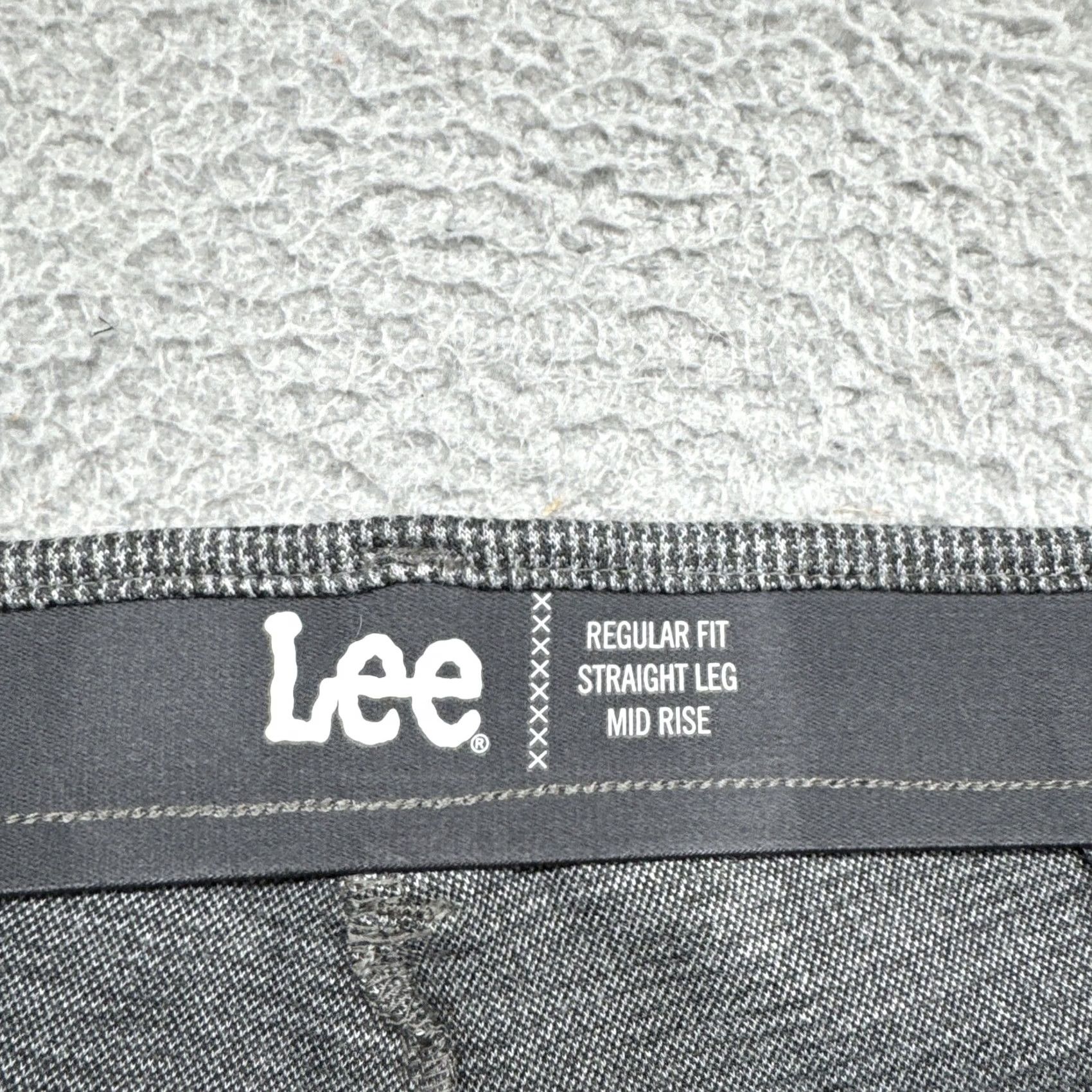 Lee Lee Woman's Pants Gray Houndstooth Mid Rise Regular Fit Straight Leg Size 14M Size 36" / US 14 / IT 50 - 3 Thumbnail