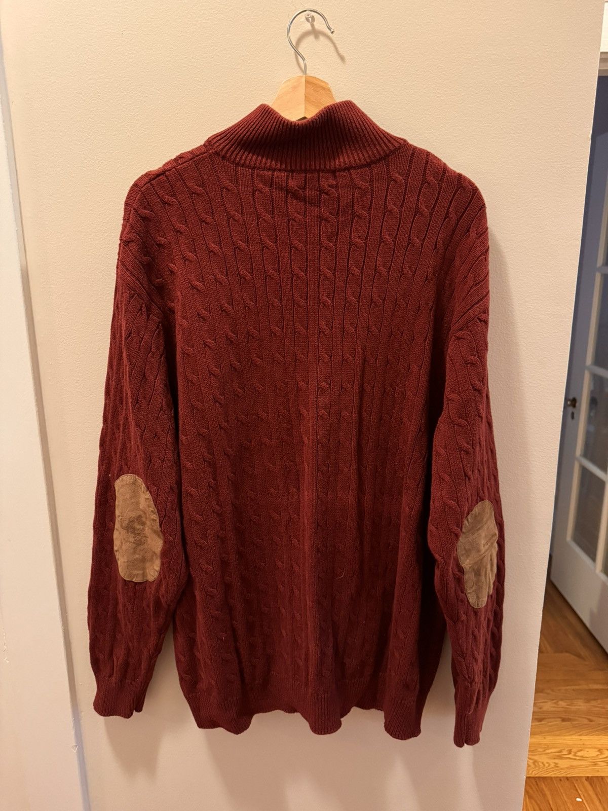 Vintage Men’s Cable Knit Sweater with Elbow Pads Size US XXL / EU 58 / 5 - 2 Thumbnail