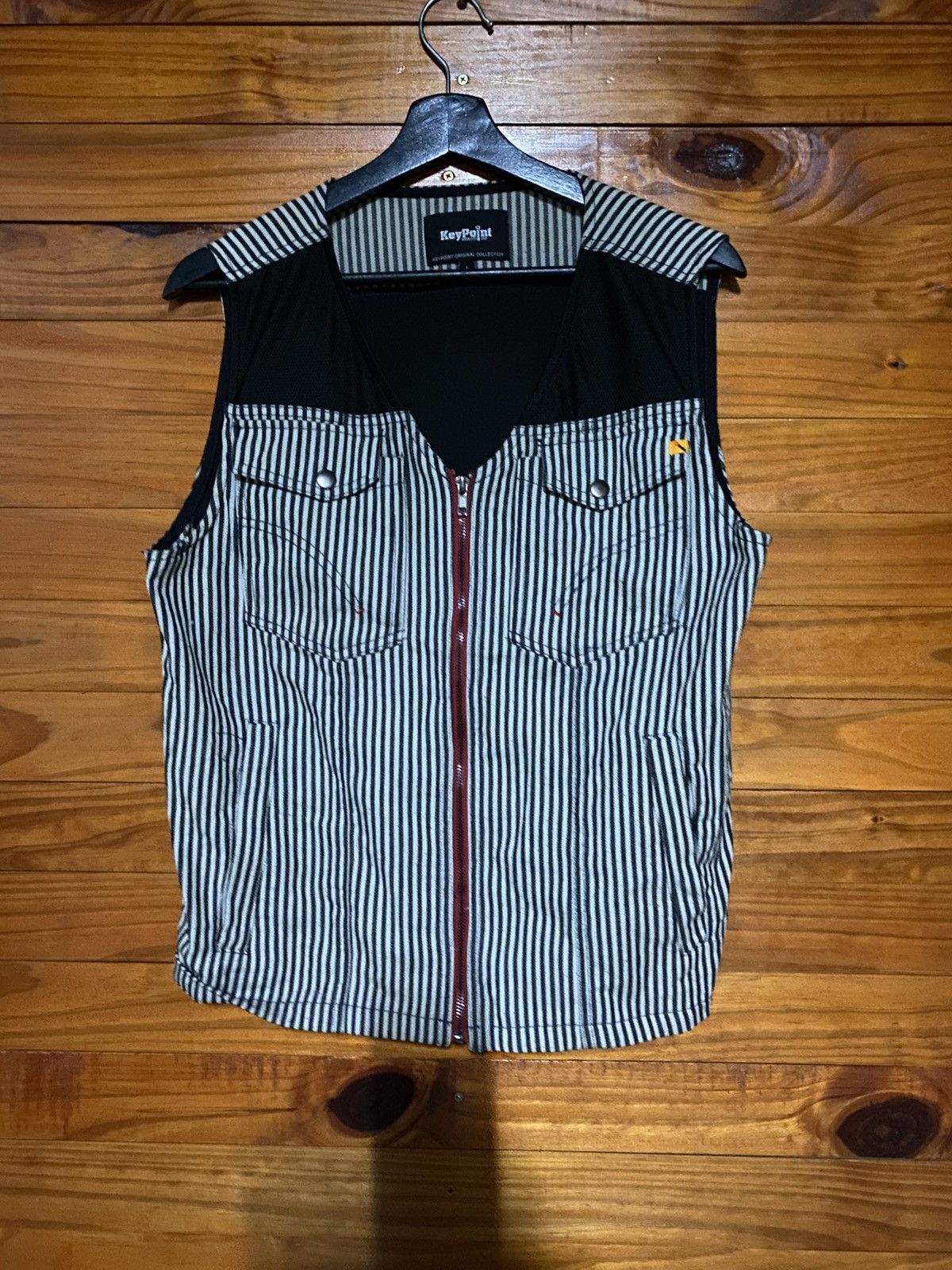 Japanese Brand KeyPoint Original Collection Workwear Vest Japanese Striped Size US L / EU 52-54 / 3 - 3 Thumbnail