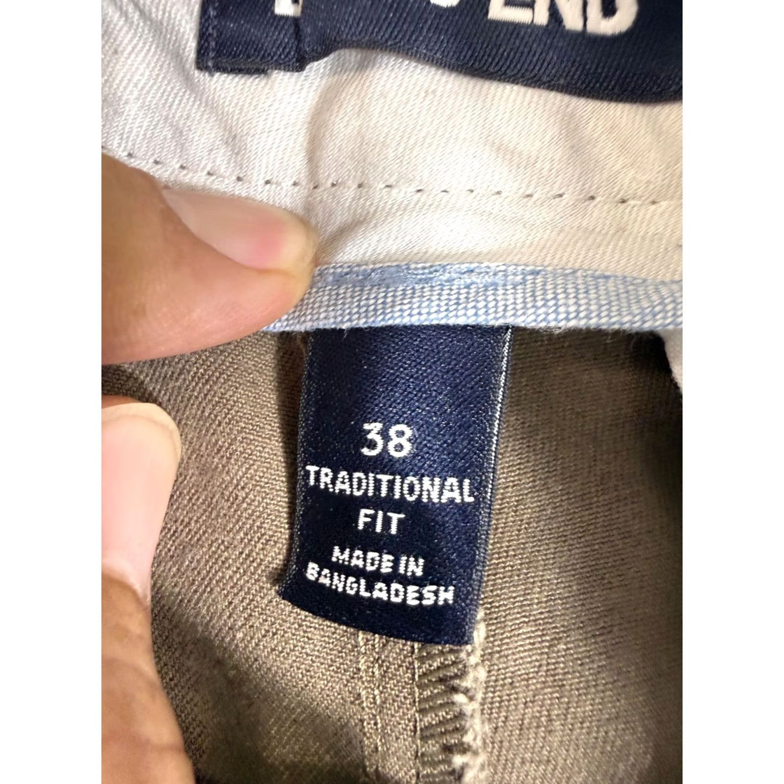 Lands' End Lands' End Chino Pants Mens 38 Khaki Brown Traditional Fit Flat Front Straight Leg Pockets Mens Size US 38 / EU 54 - 6 Thumbnail