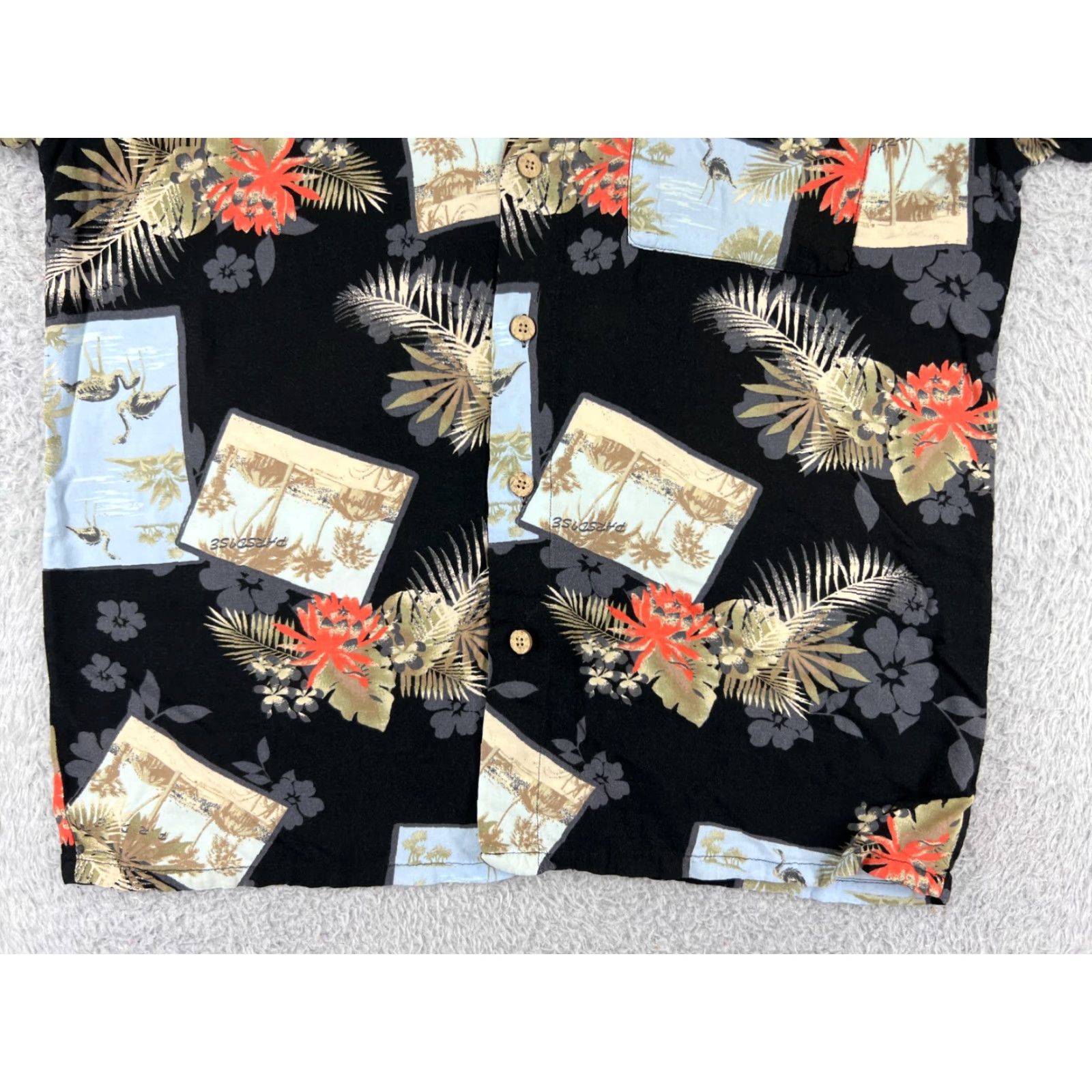 Vintage Natural Issue Shirt Mens Medium Black Floral Hawaiian Rayon Button Up Size US M / EU 48-50 / 2 - 5 Thumbnail