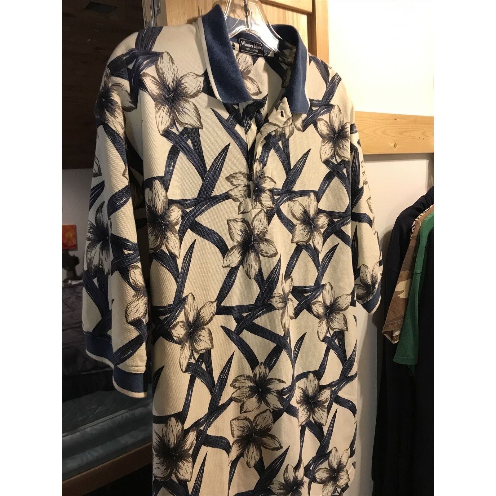 Other Winner Mate Vintage Men’s M Beige Blue SS Cotton Polo Shirt Size US M / EU 48-50 / 2 - 5 Thumbnail