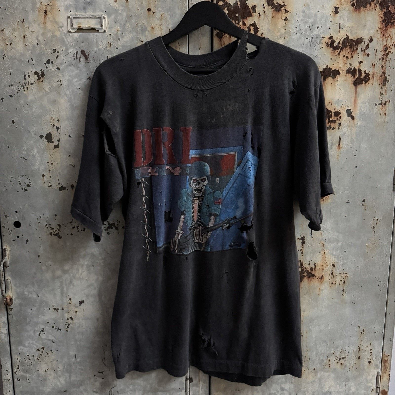 Vintage Vintage 80s Dirty Rotten Imbeciles DRI Black Thrash T Shirt Size US M / EU 48-50 / 2 - 1 Thumbnail